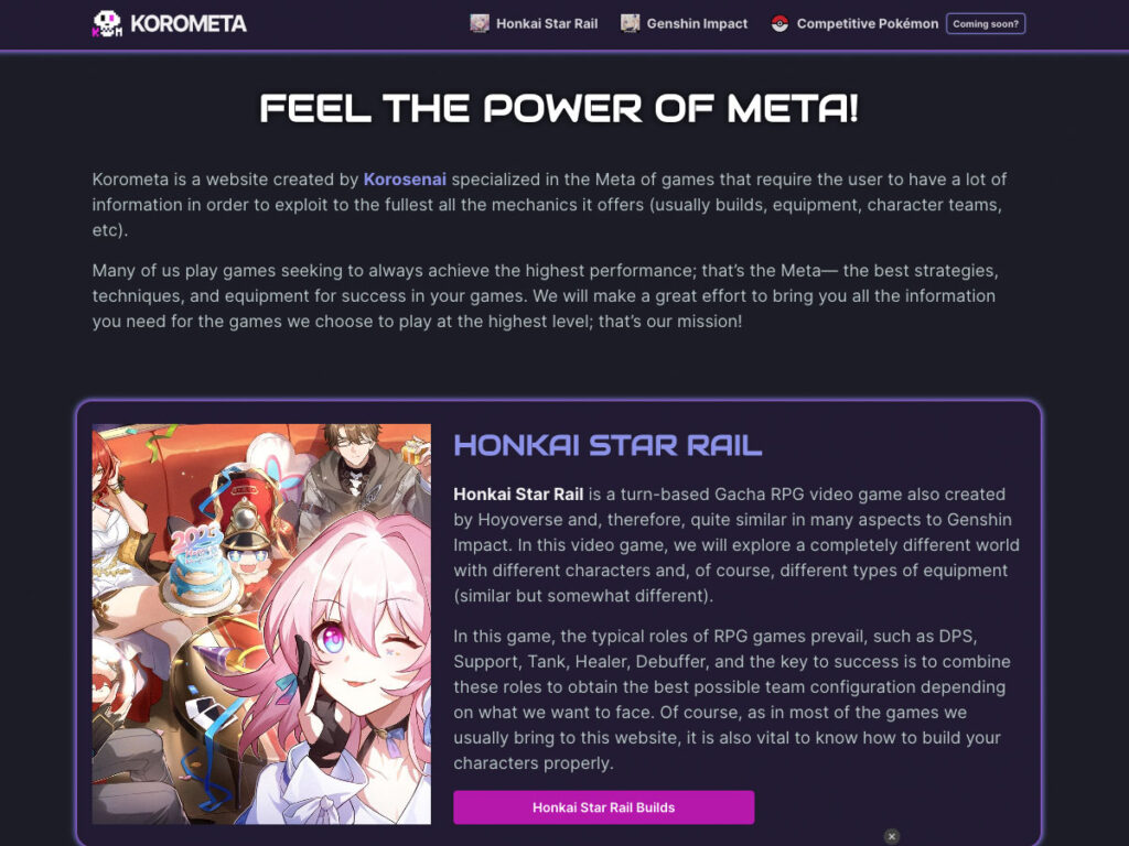 Korometa Website Screenshot